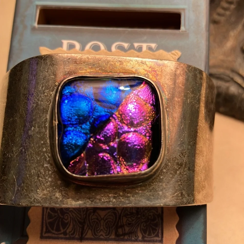 Colorful Dichroic 925 Silver Bracelet